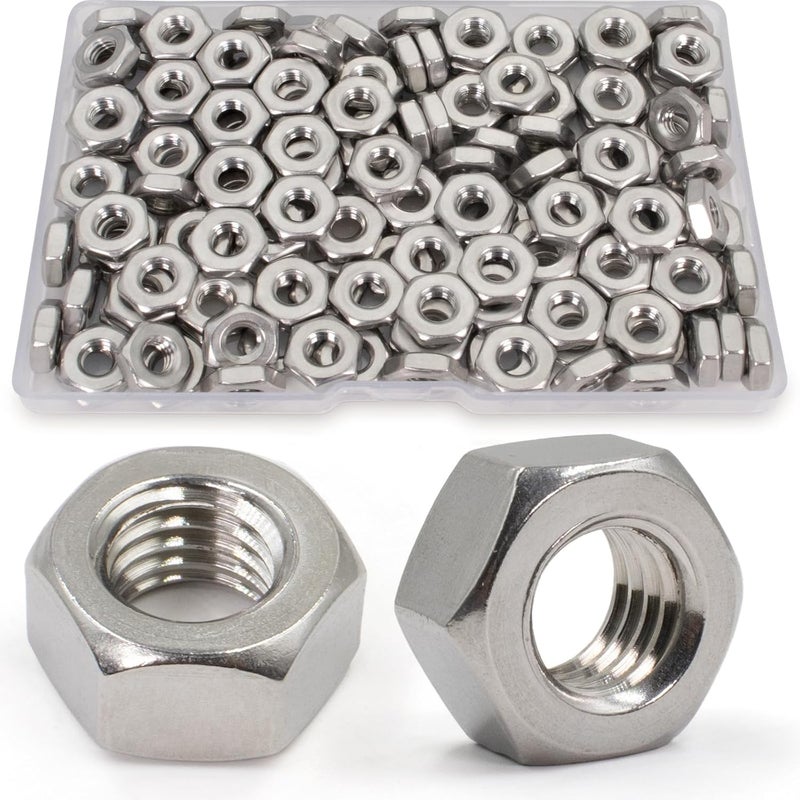 ZQZ 6#32 Hex Nuts,220 Pack 304 (A2-70) Stainless Steel Hardware Nuts,Standard Inch Coarse Thread Nuts - Image 1